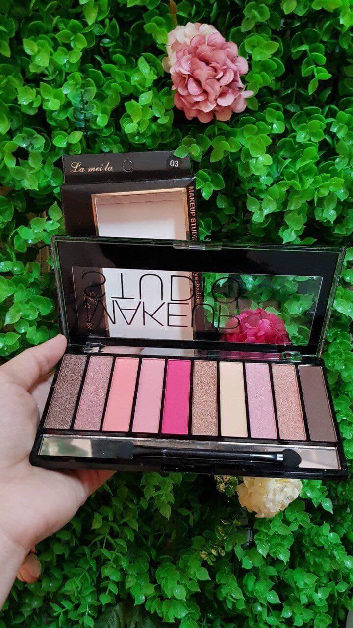 Bảng phấn mắt 10 ô - MAKEUP STUDIO - hộp full size chuẩn-tone 03 ( tone màu tươi sáng)