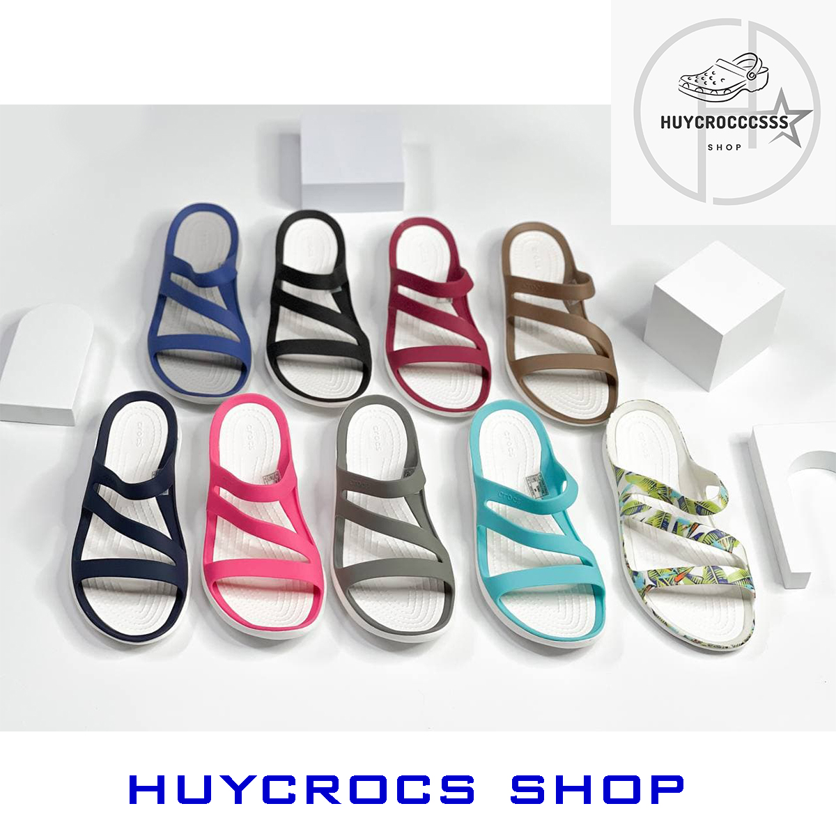 Dép lê nữ Crocs Wave trơn, dép nữ nhiều màu, thoáng chân, êm nhẹ