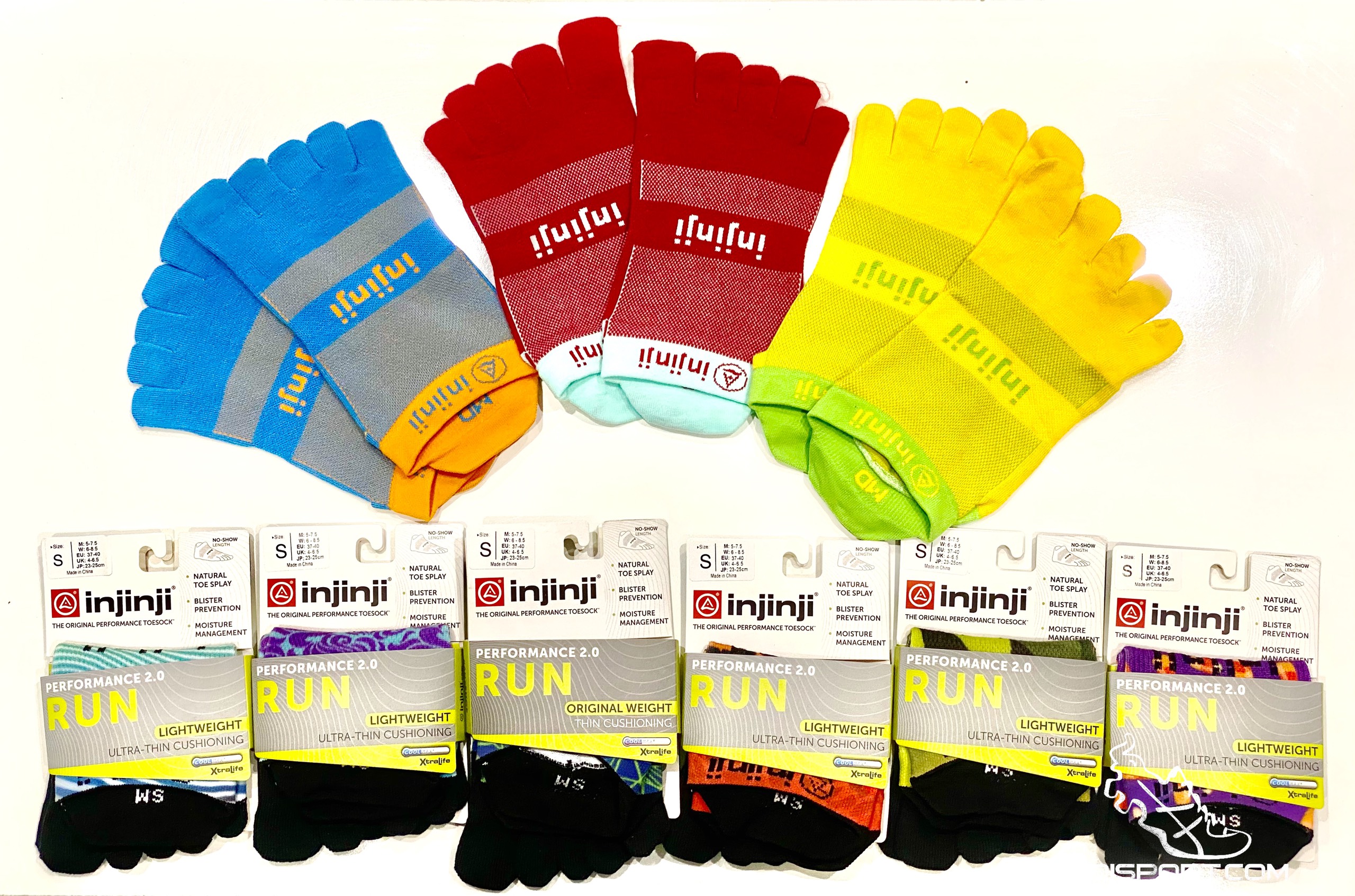 Tất chạy bộ 5 ngón INJINJI Run Lightweight No-Show nhiều màu sắc