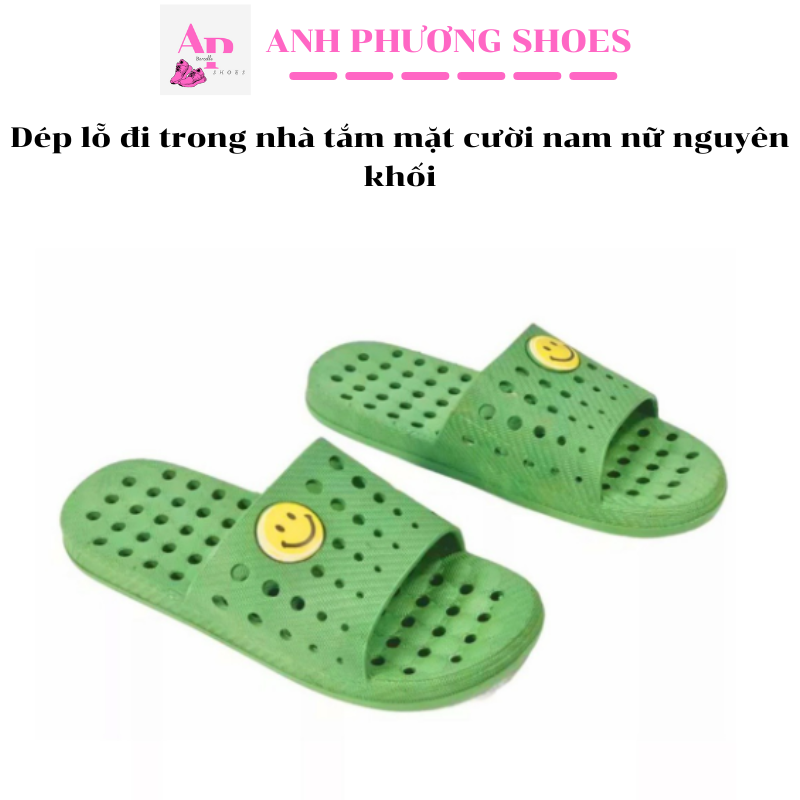 Dép lỗ nhựa dẻo mặt cười nam nữ đi trong nhà, nhà tắm - dl022