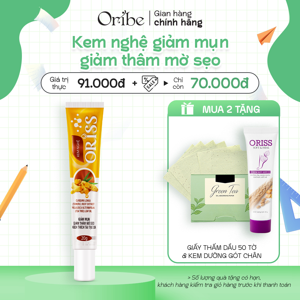 Kem nghệ giảm mụn oriss giúp mờ thâm sẹo dưỡng ẩm sáng da 20g