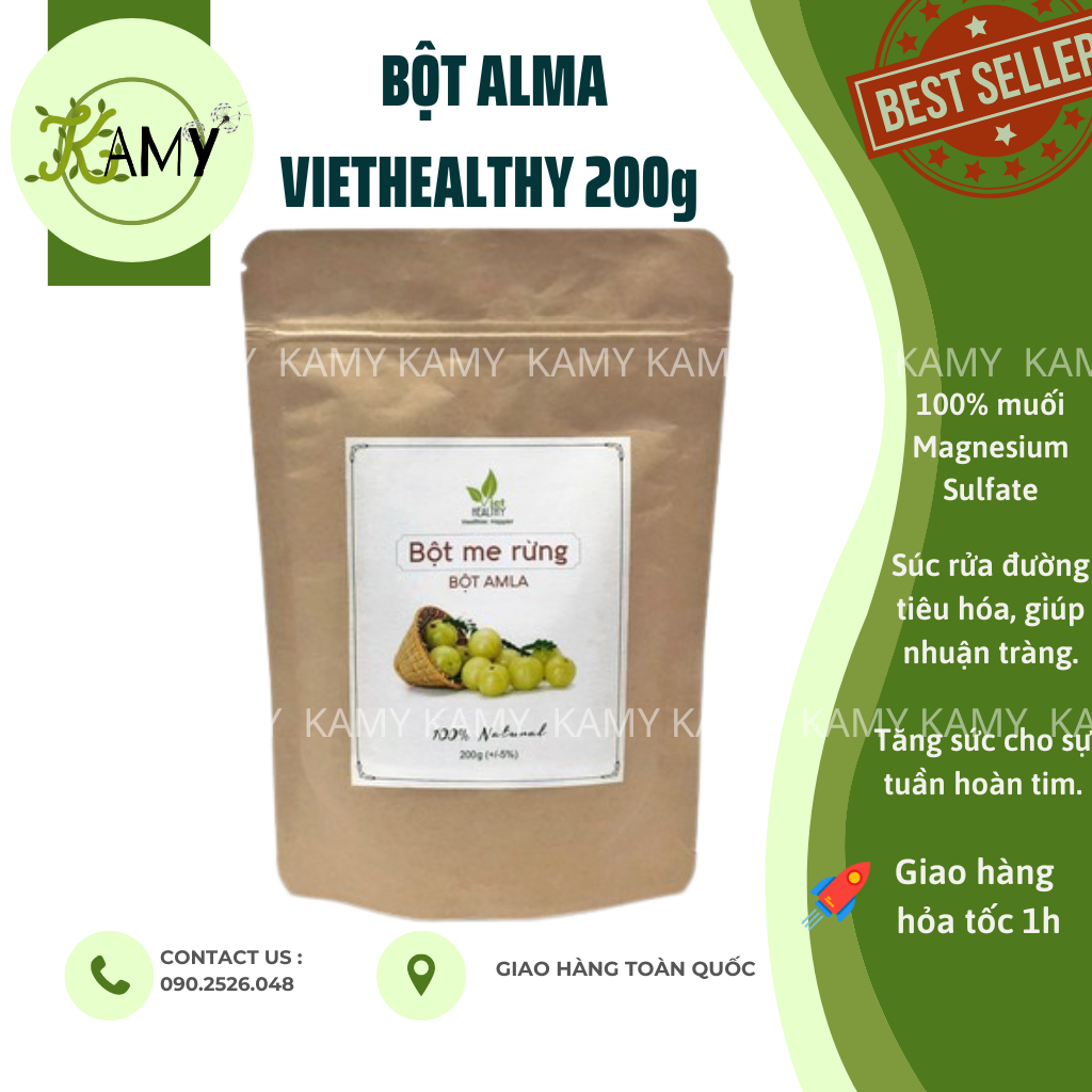 Bột Amla Bột me rừng nguyên chất Viet Healthy 200g cung cấp chất xơ và Vitamin C sáng da thanh lọc cơ thể