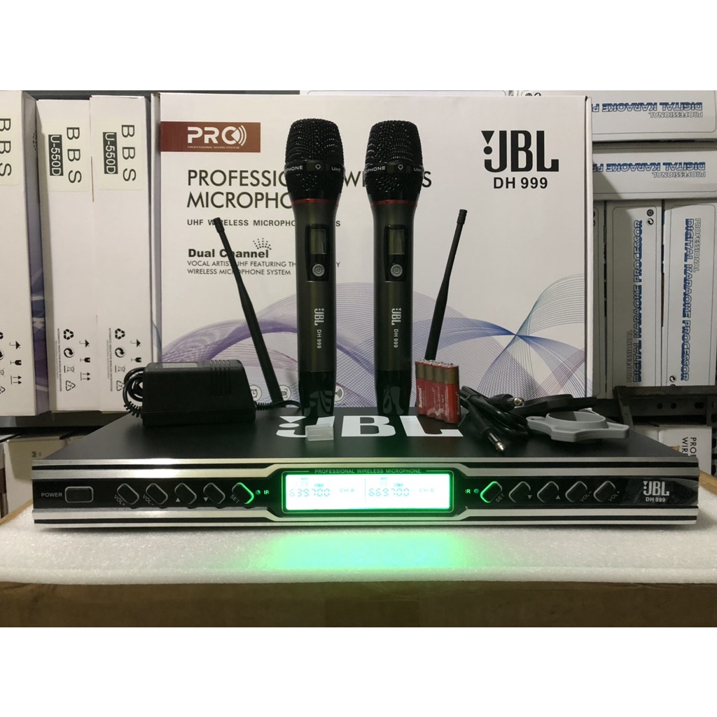 Micro karaoke jbl - dh 999 cao cấp , chống hú , vỉ to ,tự ngắt , cảm biến gia tốc
