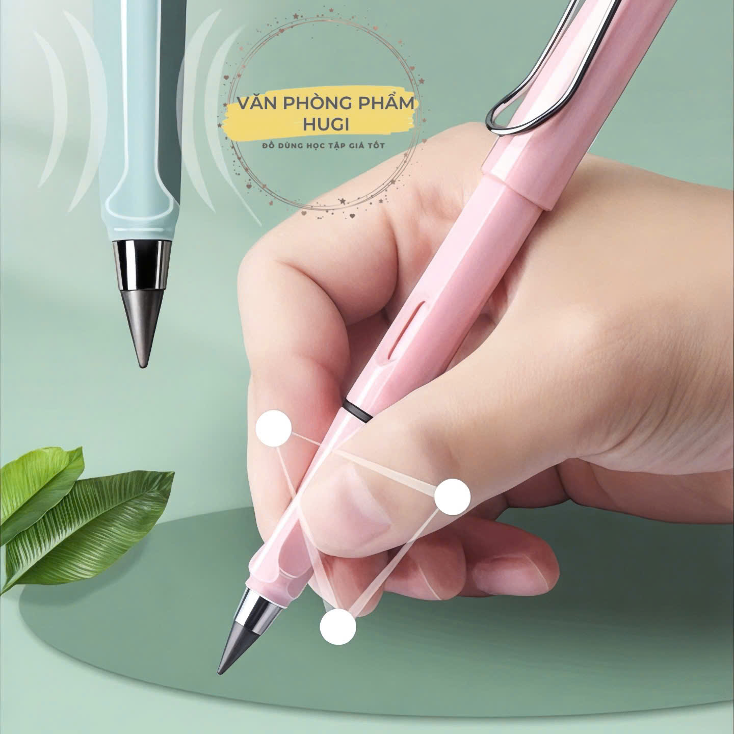 Bút chì vĩnh cửu độ đậm ngòi HB, tặng kèm gôm tẩy trong thân bút