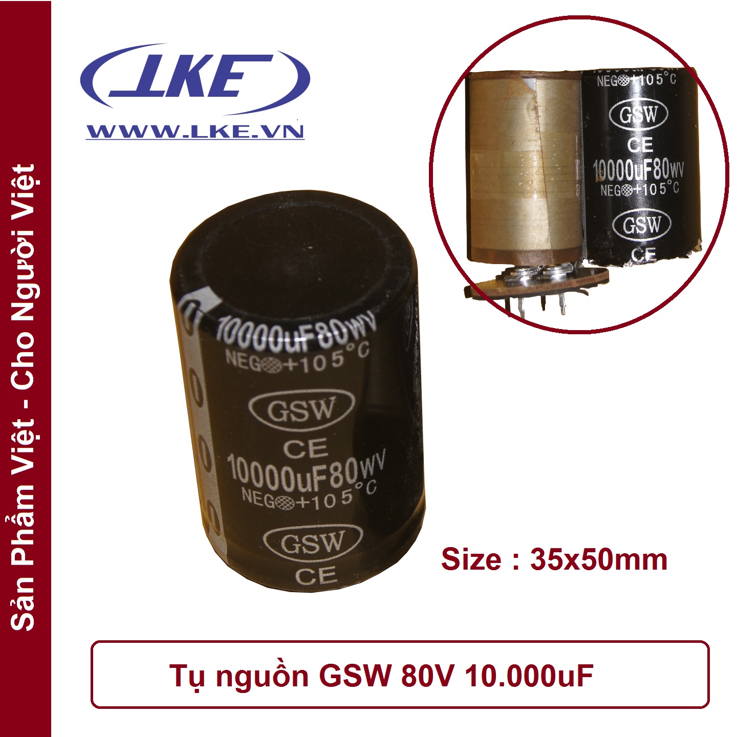 Tụ nguồn 80v 10000uf gsw