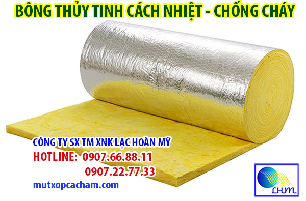 bông thủy tinh cách nhiệt chống cháy dày 50mm