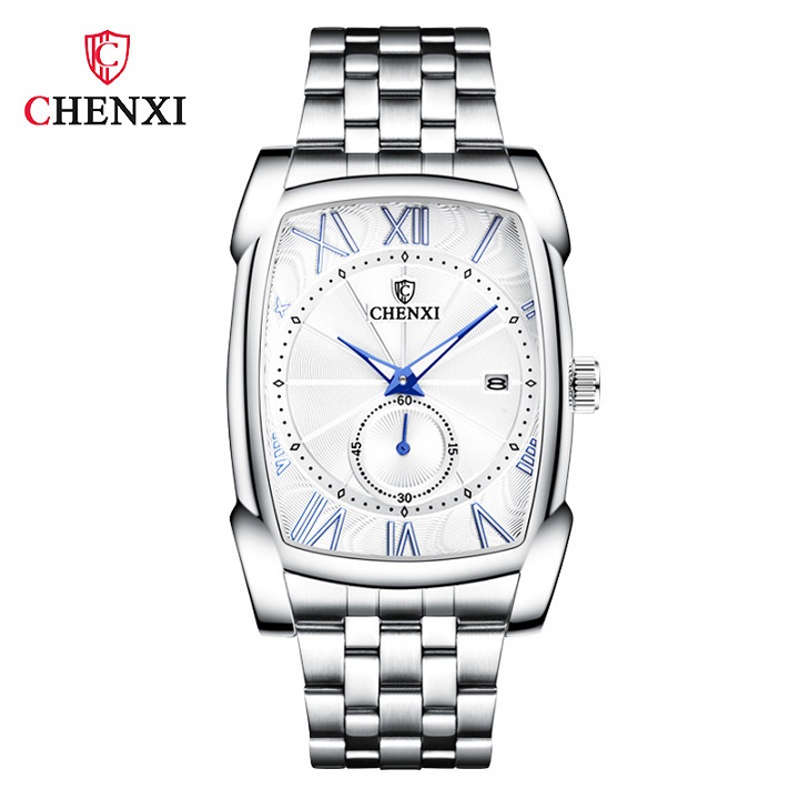 Đồng Hồ Nam Chenxi CXV01 Dây Thép Mặt Vuông Phong Cách Thời Thượng Nam Tính
