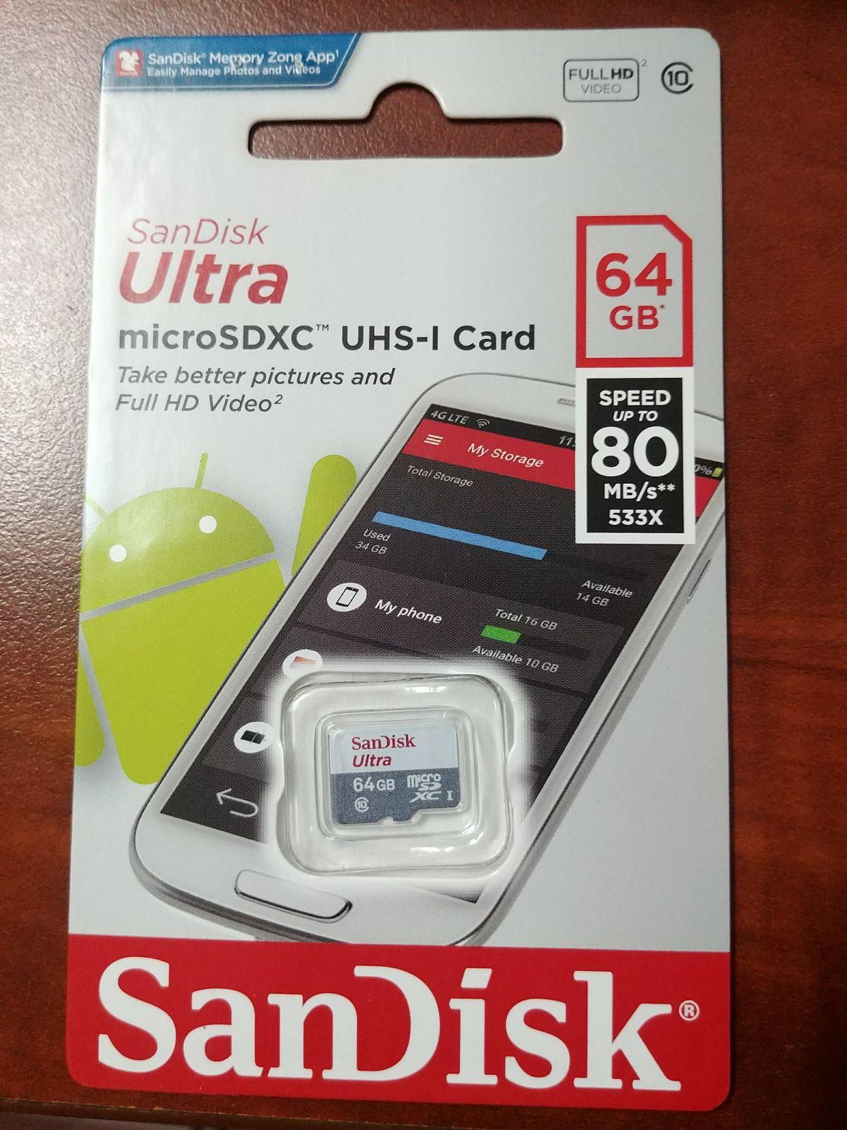 Thẻ nhớ Sandisk 64Gb Class 10 chuyên dùng cho Camera