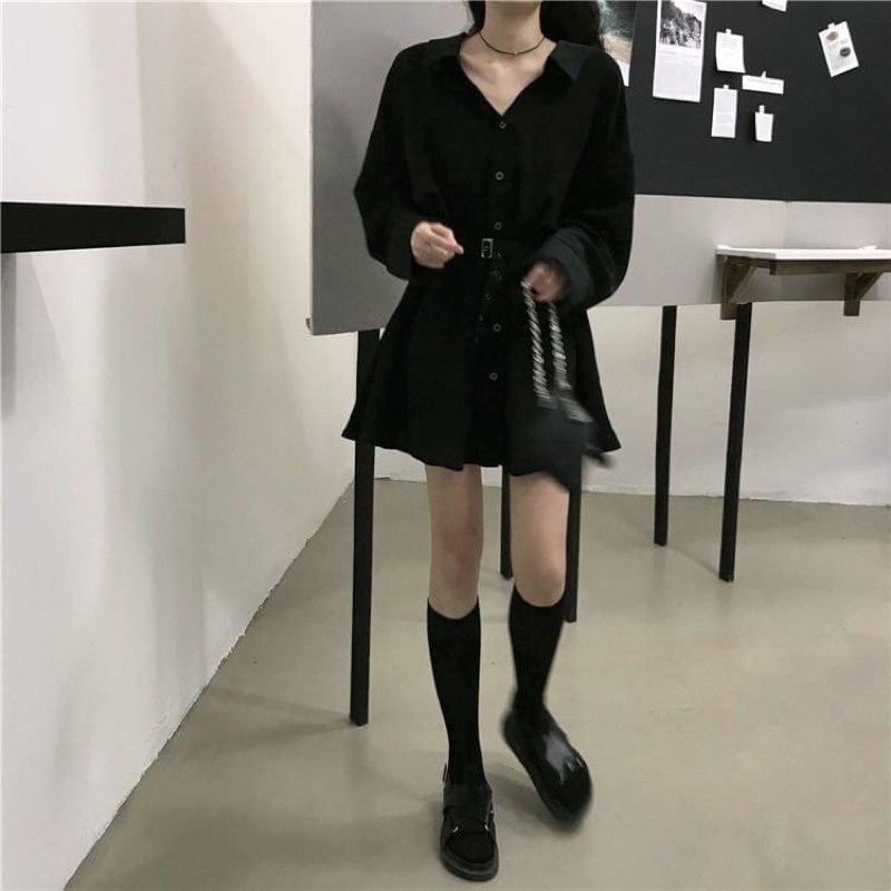 Váy đen kèm thắt lưng phong cách cool girl ngầu chất giá rẻ  Shopee  Việt Nam