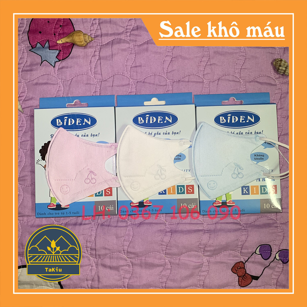 Khẩu Trang Trẻ Em 3D Mask BIDEN Màu Xanh Hộp 10 Cái