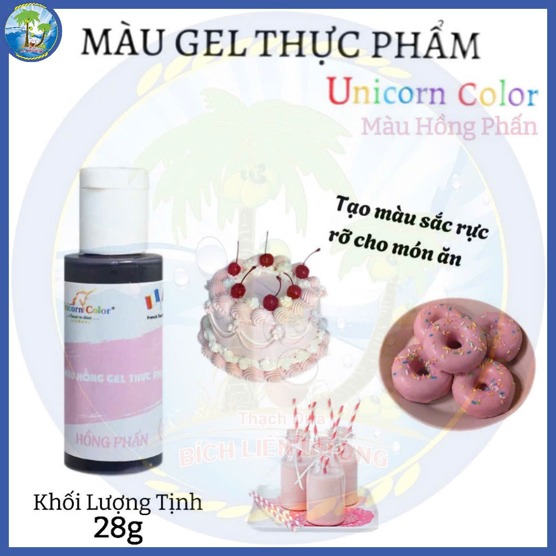 [Chai 28g] Màu hồng phấn_Màu gel thực phẩm Unicorn Color