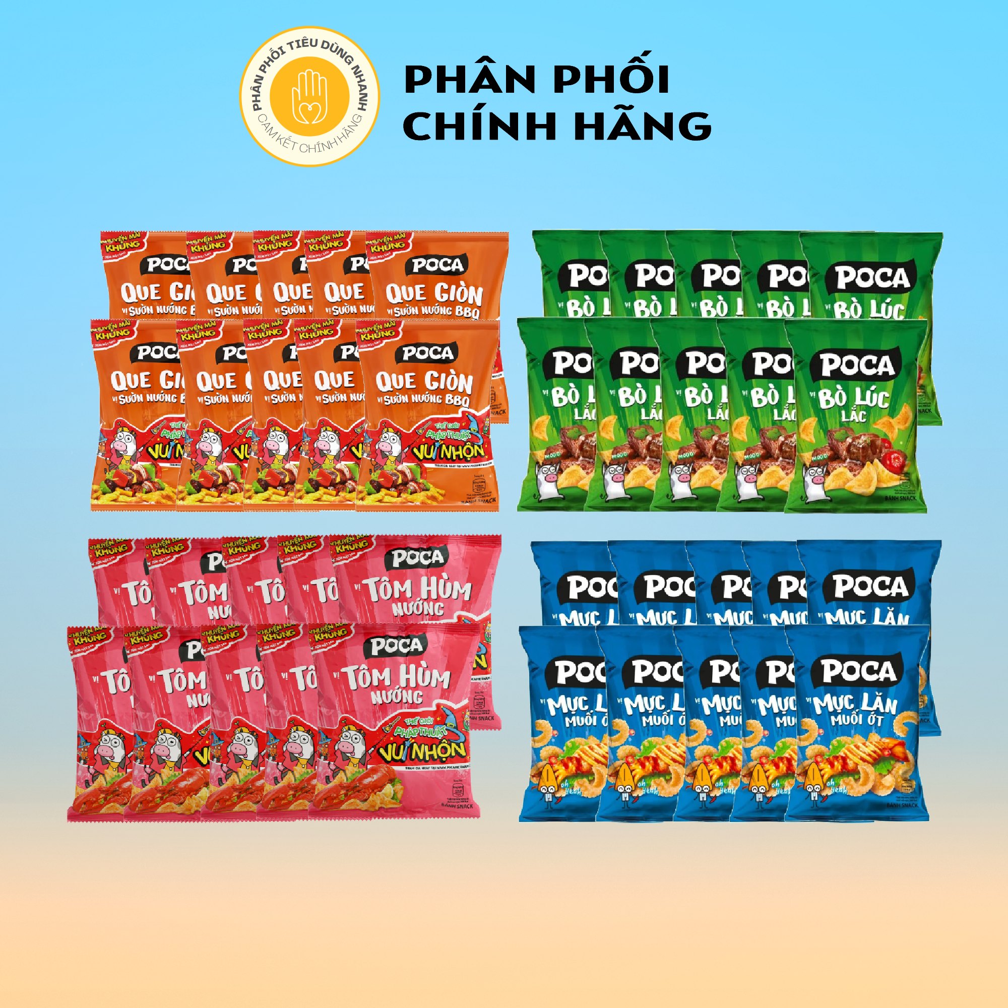 Bịch 10 gói bánh snack poca 32g