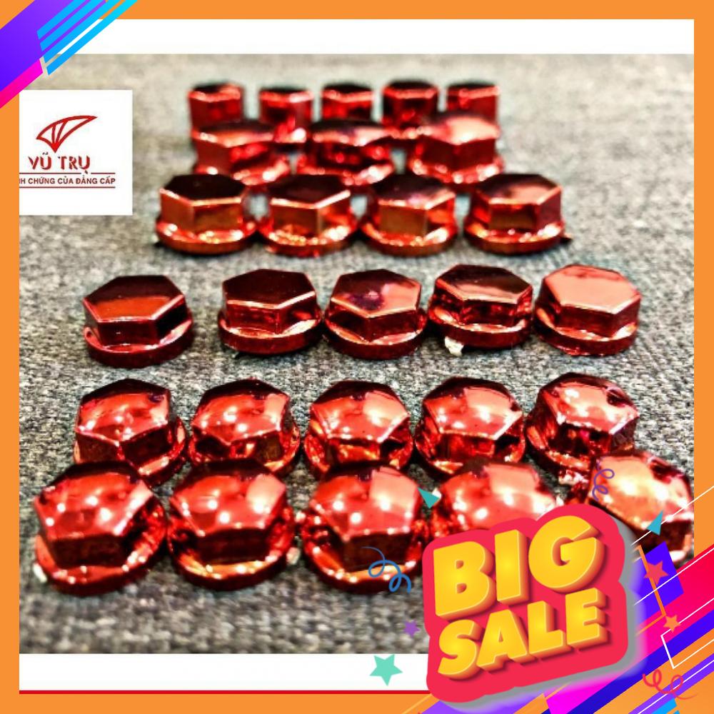 Bộ nút chụp tán ốc 27 con đủ kích thước màu đỏ