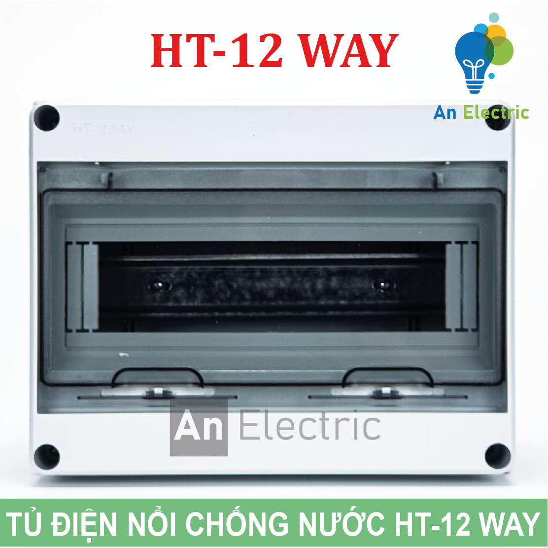 Tủ điện phân phối chống nước HT-12 WAY chuẩn IP65 (HT Series) - Waterproof Power Distribution Boxes HT-12 WAY IP65 (M2)