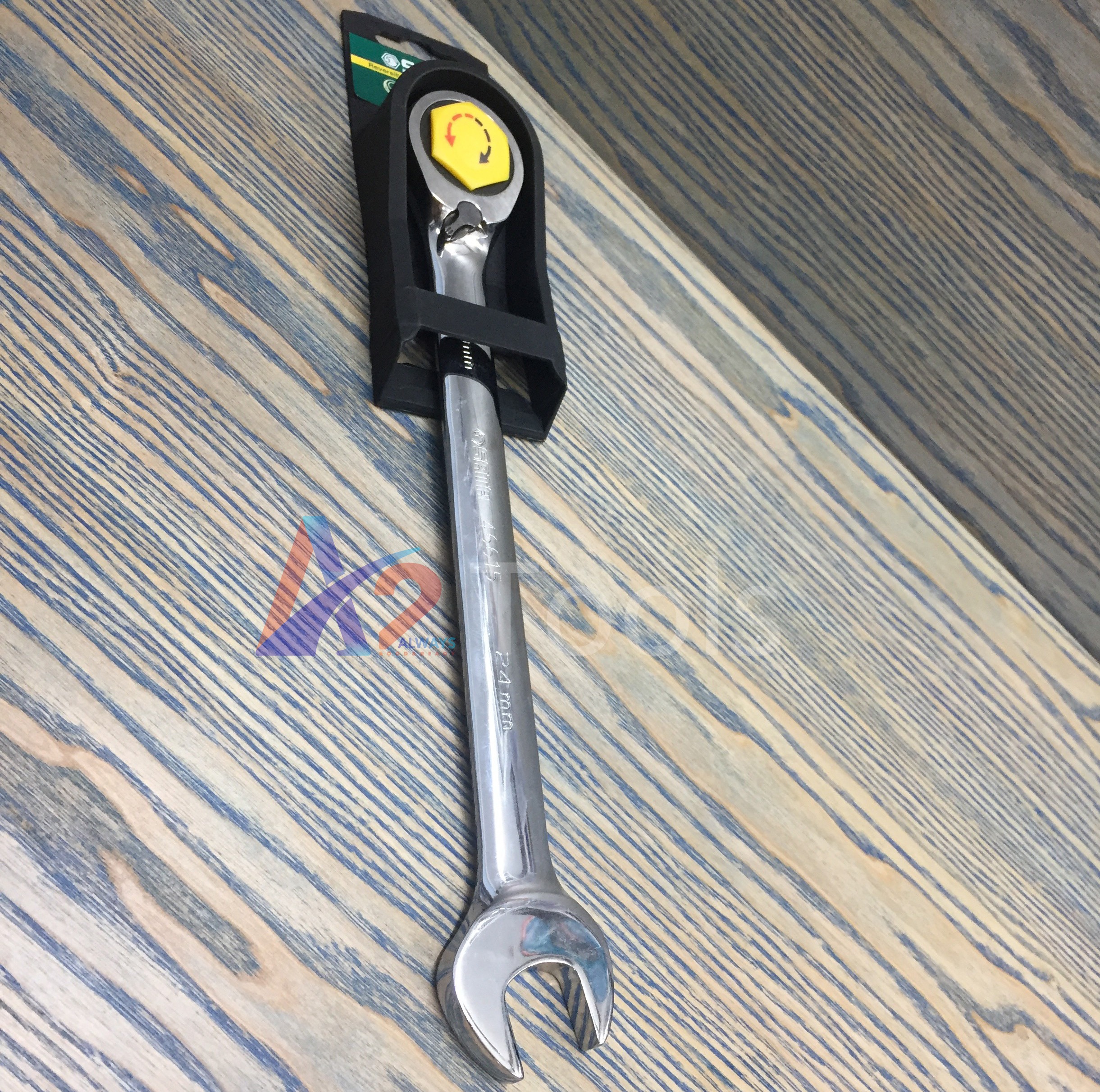 Cờ lê vòng miệng tự động đảo chiều sata 24mm 46615