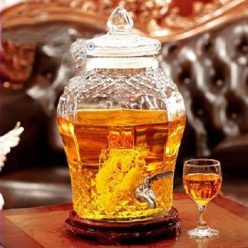 Bình ngâm rượu sâm thủy tinh 8833 10 lít có van