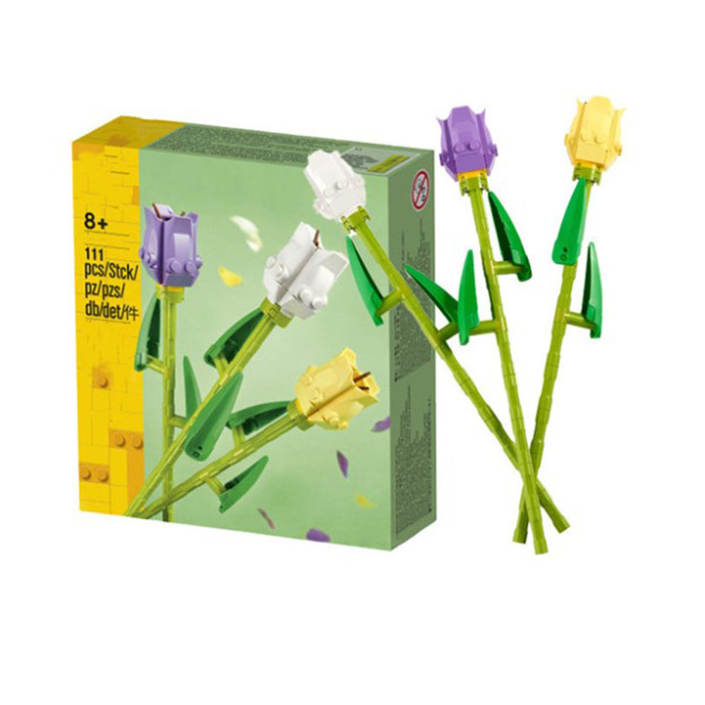 BỘ XẾP HÌNH LEGO NON HOA TUYLIP 3 BÔNG