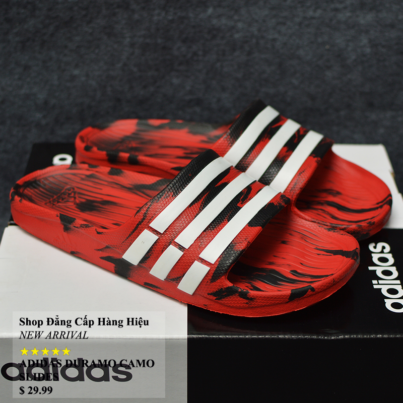 [HCM]Dép đi phượt Adidas Nam Nữ Duramo Camo màu trắng đen đỏ sọc trắng