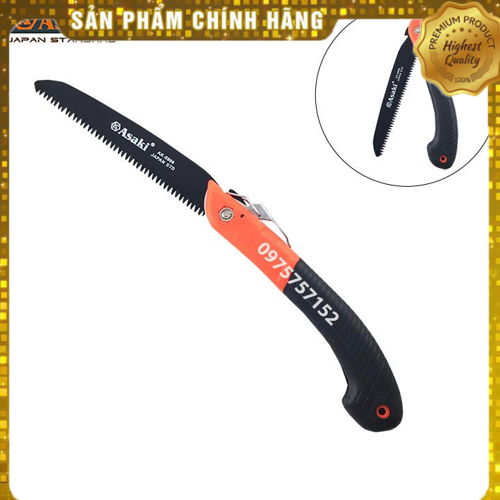 Cưa gấp cắt cành - cưa gỗ xếp gọn thép Nhật Asaki AK-8800 (Hãng phân phối chính thức)