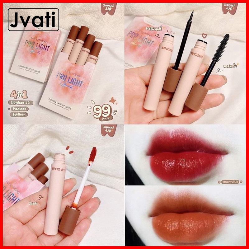 Set son truốt mi đẹp giá rẻ hot nhất Pro Light son lì dưỡng môi lâu trôi không thấm nước, truốt mi dưỡng dài dày mi, kẻ mắt nước cho nữ trang điểm tiện lợi, dễ dàng – Jvati