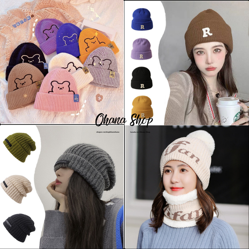 Mũ Len, nón Len phong cách Hàn Quốc Unisex nhiều kiểu dáng màu Vintage