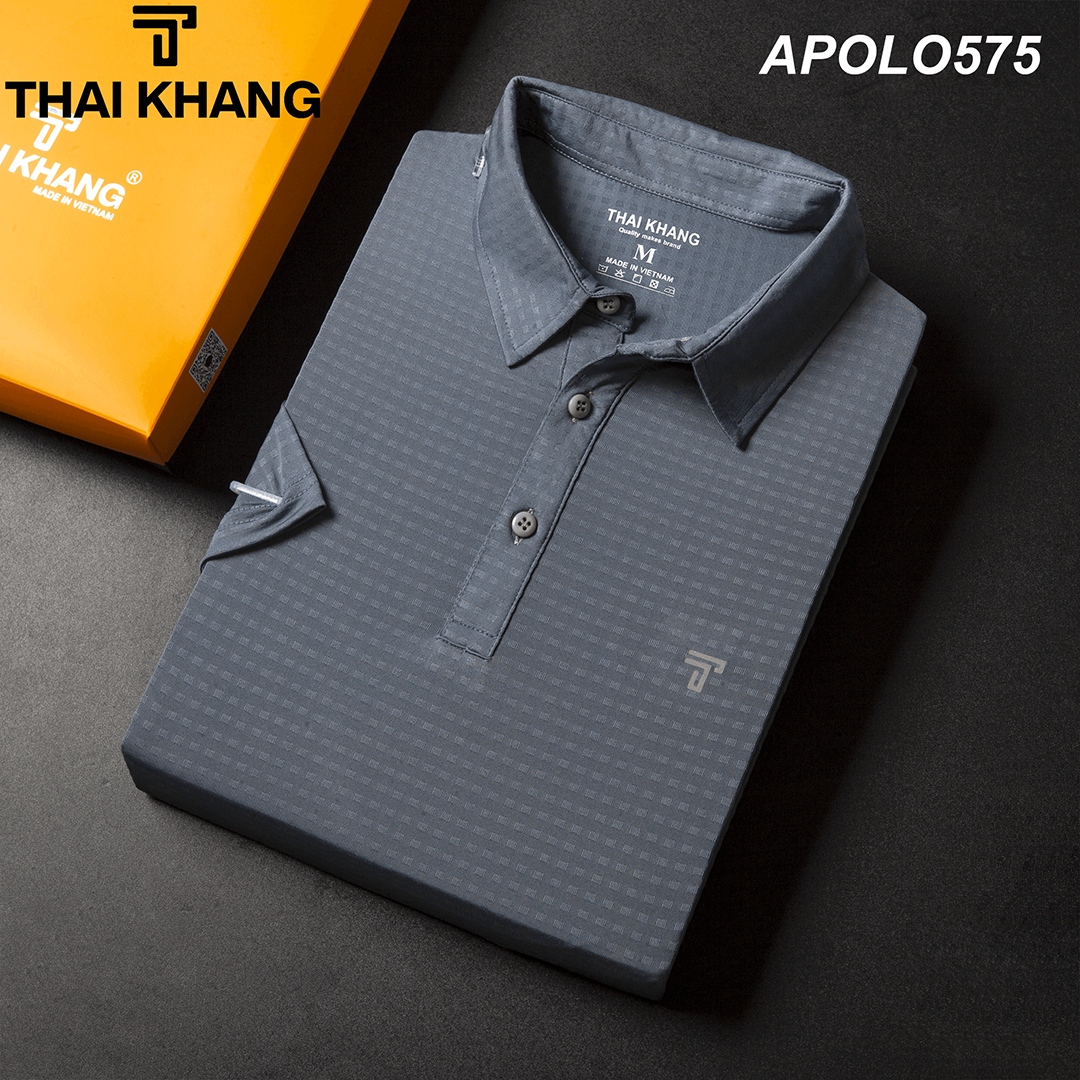 Áo thun polo nam THÁI KHANG vải thun lạnh mặc cực mát co dãn 4 chiều