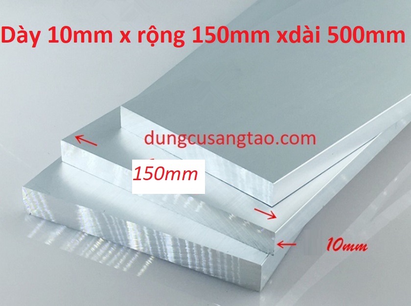 Nhôm tấm dày 10mm x rộng 150mm x dài 500mm
