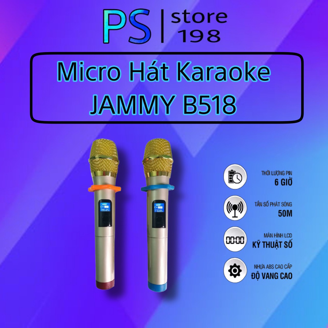 Micro hát karaoke jammy b518 plus+ chính hãng 100% bảo hành 6 tháng