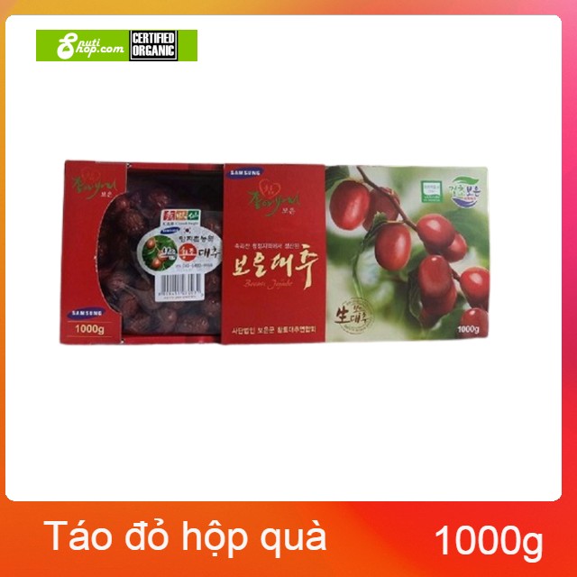 [HCM]Táo đỏ sấy khô Hàn Quốc Jujube Hàn Quốc hộp quà tặng 1kg - Tặng kèm túi quà tặng