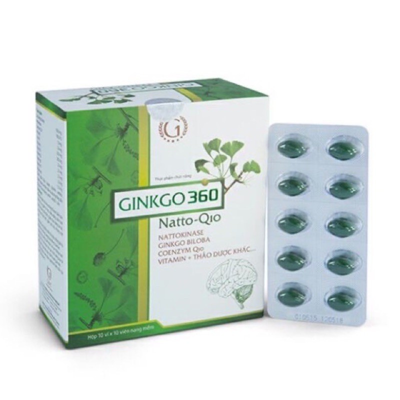 Ginkgo 360 natto-q10 - viên uống tăng tuần hoàn não - hộp 100 viên, sản phẩm chất lượng, đảm bảo an toàn sức khỏe người sử dụng, cam kết hàng giống hình