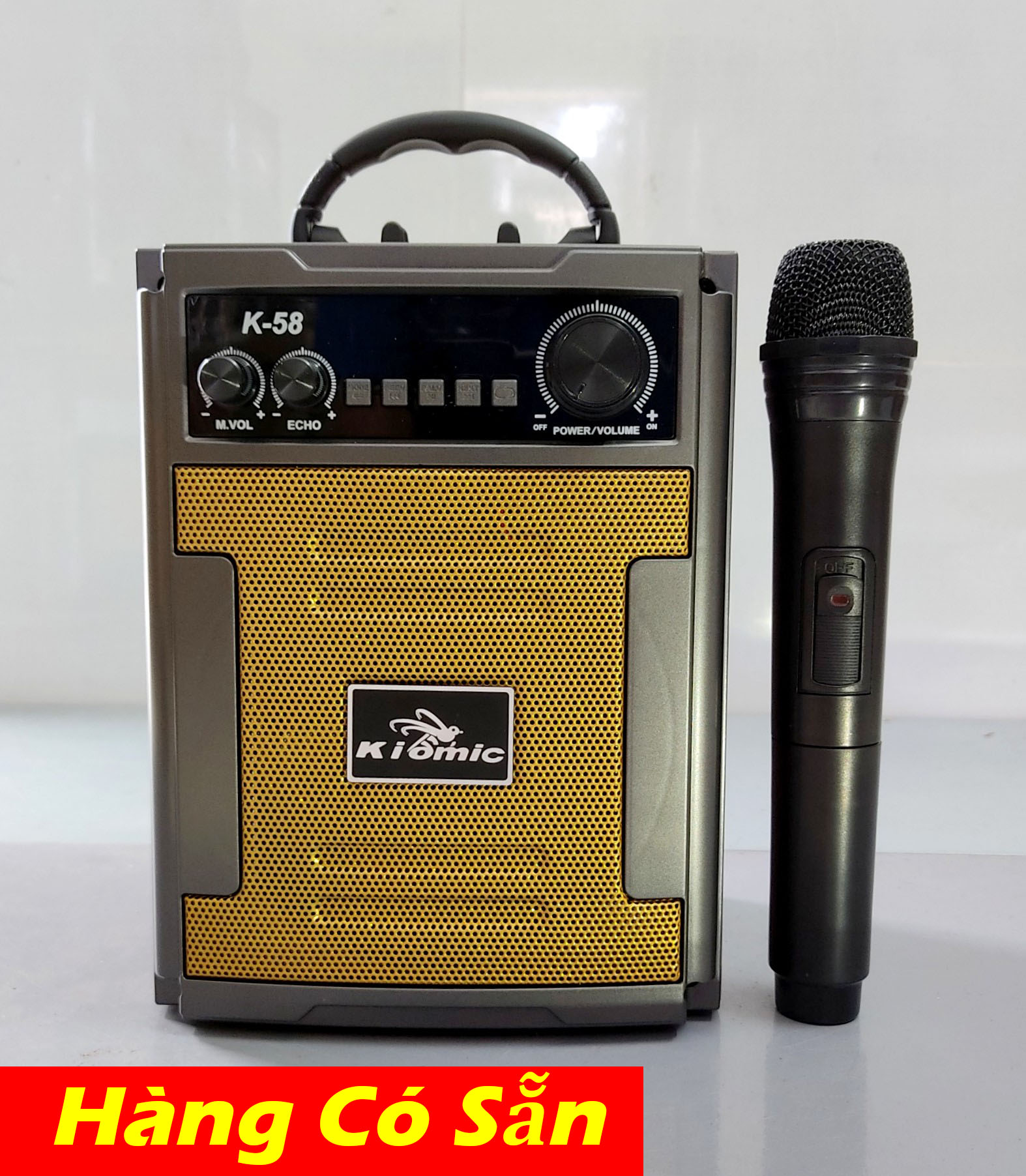[HCM]Mua Loa Bluetooth Loa Karaoke Di Động Loa Kéo Bluetooth Di Động Thùng Gỗ Kiomic K58 Âm Thanh Cực Chuẩn - Tặng Kèm 1 Micro Không Dây Hát Cực Hay - BH 1 Đổi 1 Phân Phối Toàn Quốc - Loa Xách Tay K-58