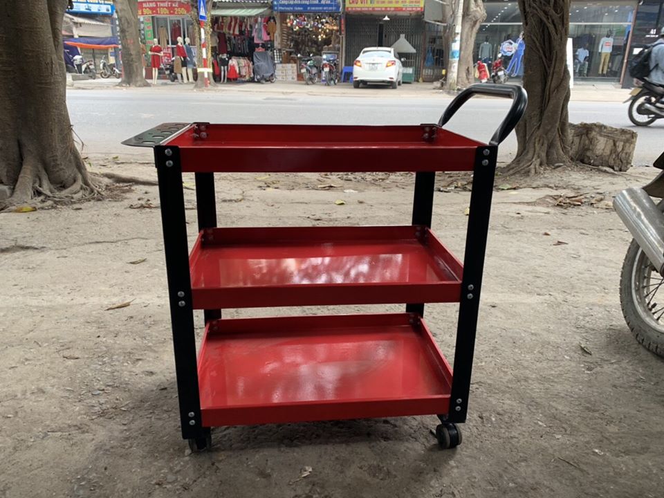 Kệ Đựng Dụng Cụ Đồ Nghề Di Động 3 Tầng Sơn Tĩnh Điện Thép Dày Chắc Chắn Tháo Lắp Di Chuyển Dễ Dàng