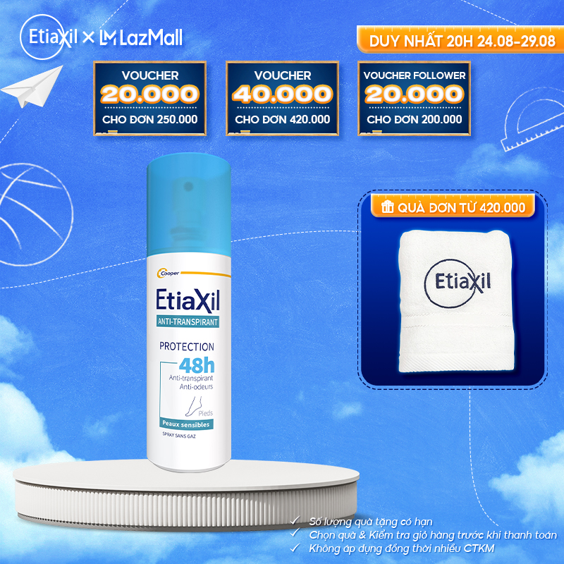 Xịt Khử Mùi Và Ngăn Mồ Hôi Dành Cho Chân 48h Etiaxil 100ml