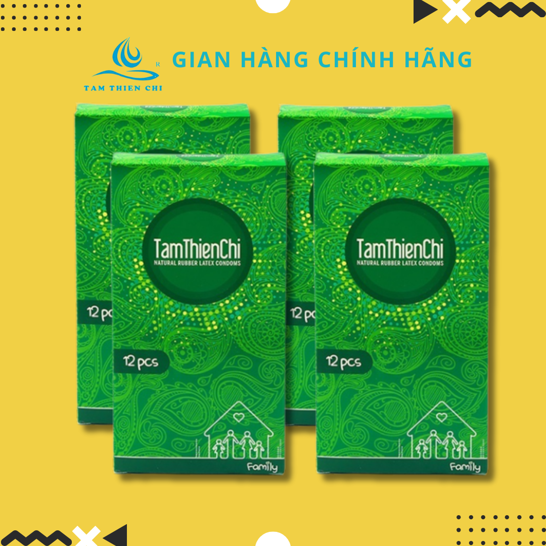 Bao cao su Tâm Thiện Chí TTC Gia đình mỏng trơn bộ 4 hộp x 12 cái