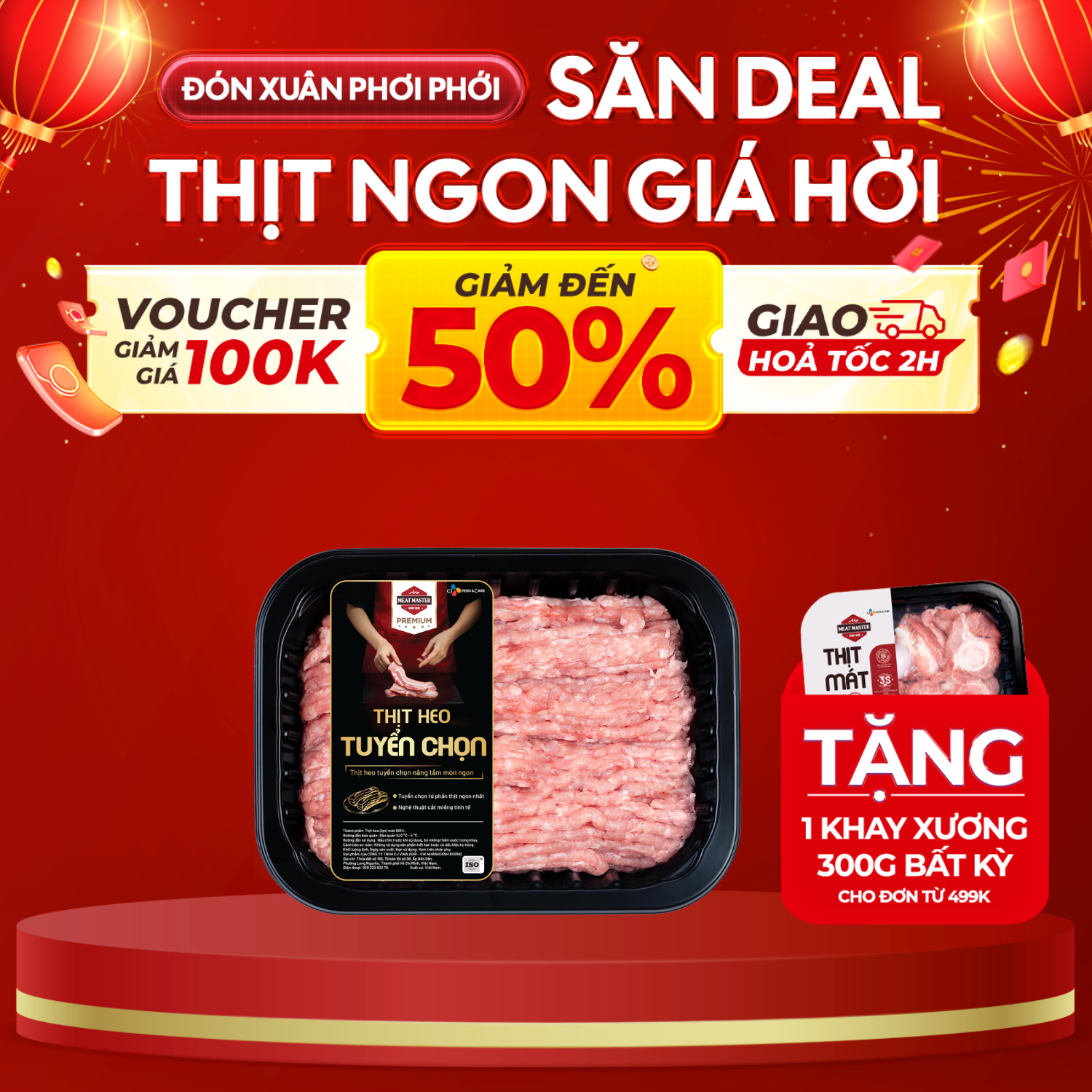 CẬN DATE (HSD từ 1 đến 2 ngày) - THỊT XAY NHIỀU NẠC MEAT MASTER 400G/khay