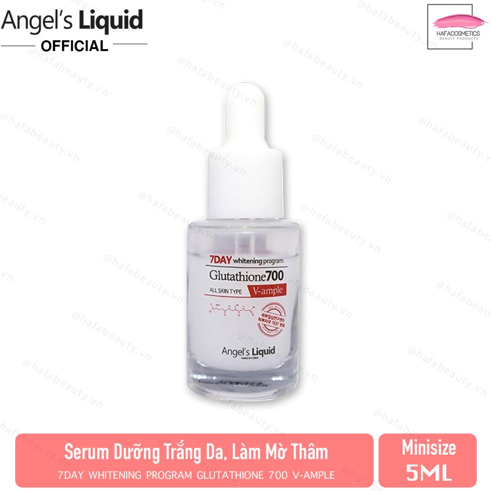 [HCM][Mini size 5ml] Huyết Thanh Dưỡng Sáng Da Angel’s Liquid 7day Whitening Program Glutathione 700 V-Ample 5ml _ Angels Liquid Chính Hãng