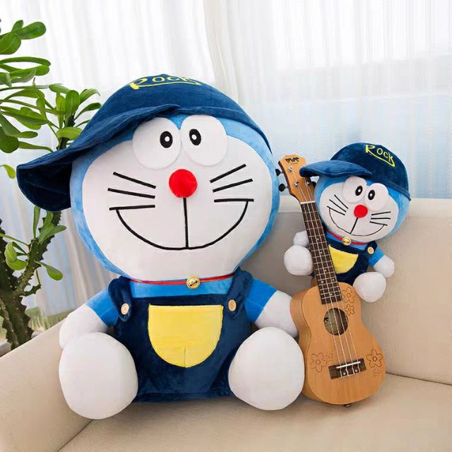 Gấu bông doremon đội mũ chất liệu vải nhung cao cấp mềm mại, co dãn, đáng yêu nghộ nghĩnh - Gấu bông Best Home