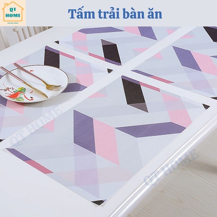Tấm trải bàn ăn pvc hình khối 3d
