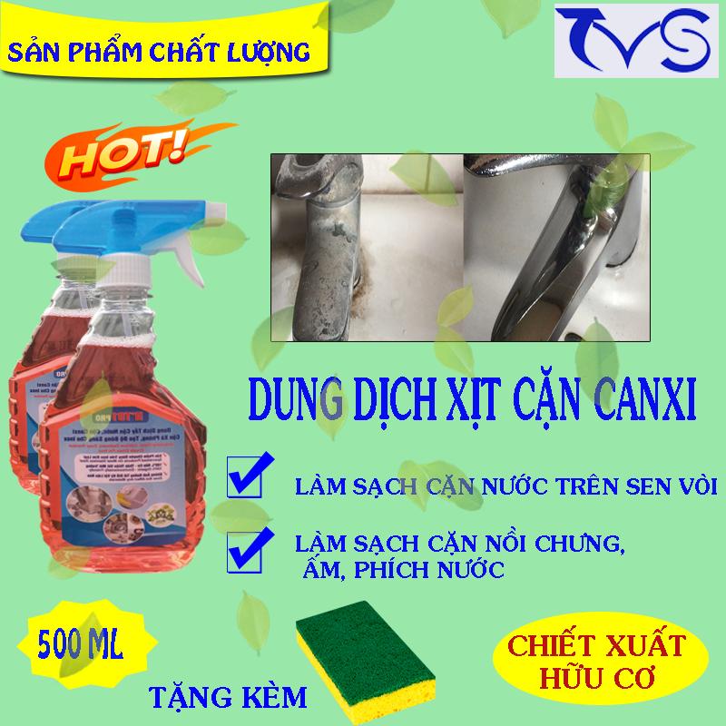 Bình xịt tẩy canxi trên inox 500ml hữu cơ chuyên dụng làm sạch vòi sen, vòi nước, bồn rửa inox