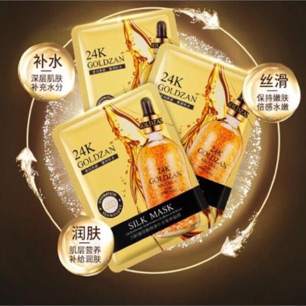 Hộp 10 Mặt nạ lụa 24k Goldzan cao cấp Có hàng