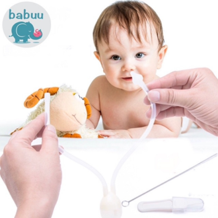 Hút mũi cho bé dụng cụ hút mũi 3 chi tiết kèm gắp rỉ Babuu Nhật