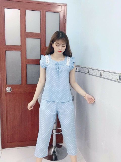 Set bộ quận áo nữ , Bộ lụa cánh tiên , Chất liệu  lụa giấy ,mềm, mịn ,mát phù hợp mặc nhà mùa hè