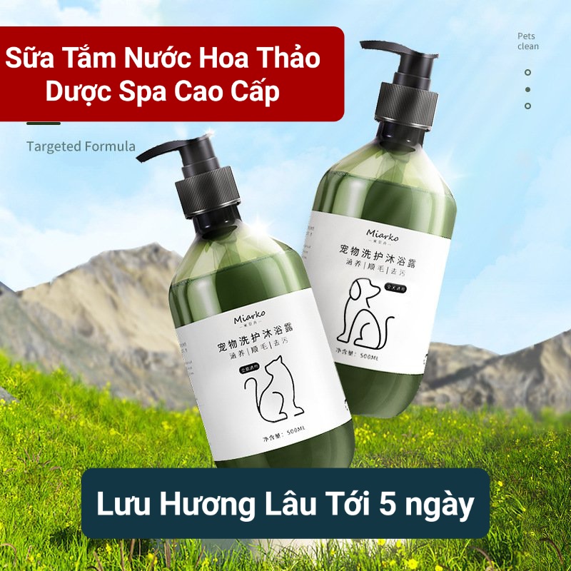 Sữa tắm nước hoa cao cấp cho chó mèo 300ml - Dưỡng lông siêu mượt - Trị ngứa da, loại ve rận