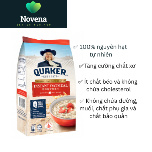 Bột yến mạch quaker 100% nguyên cám - ăn liền