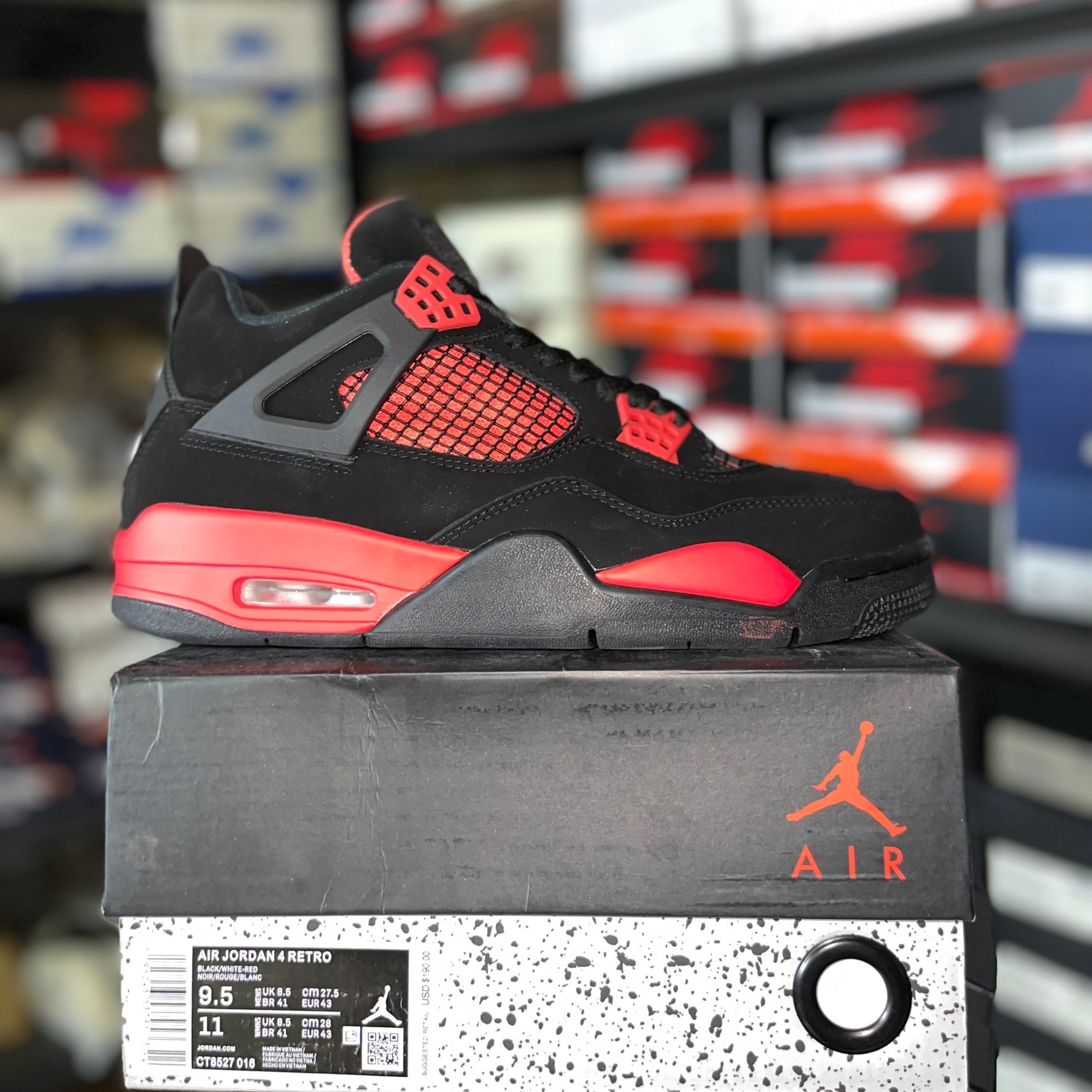 [PiPiSnkr] Giày Sneaker Jordan 4 Red Thunder