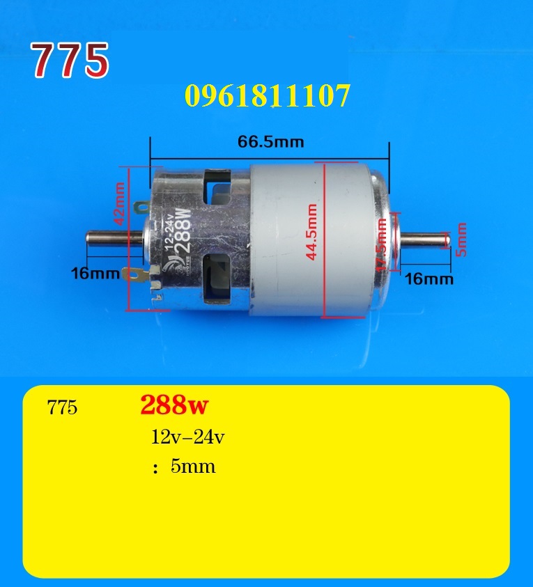 Motor 775 24v 2 đầu 288w