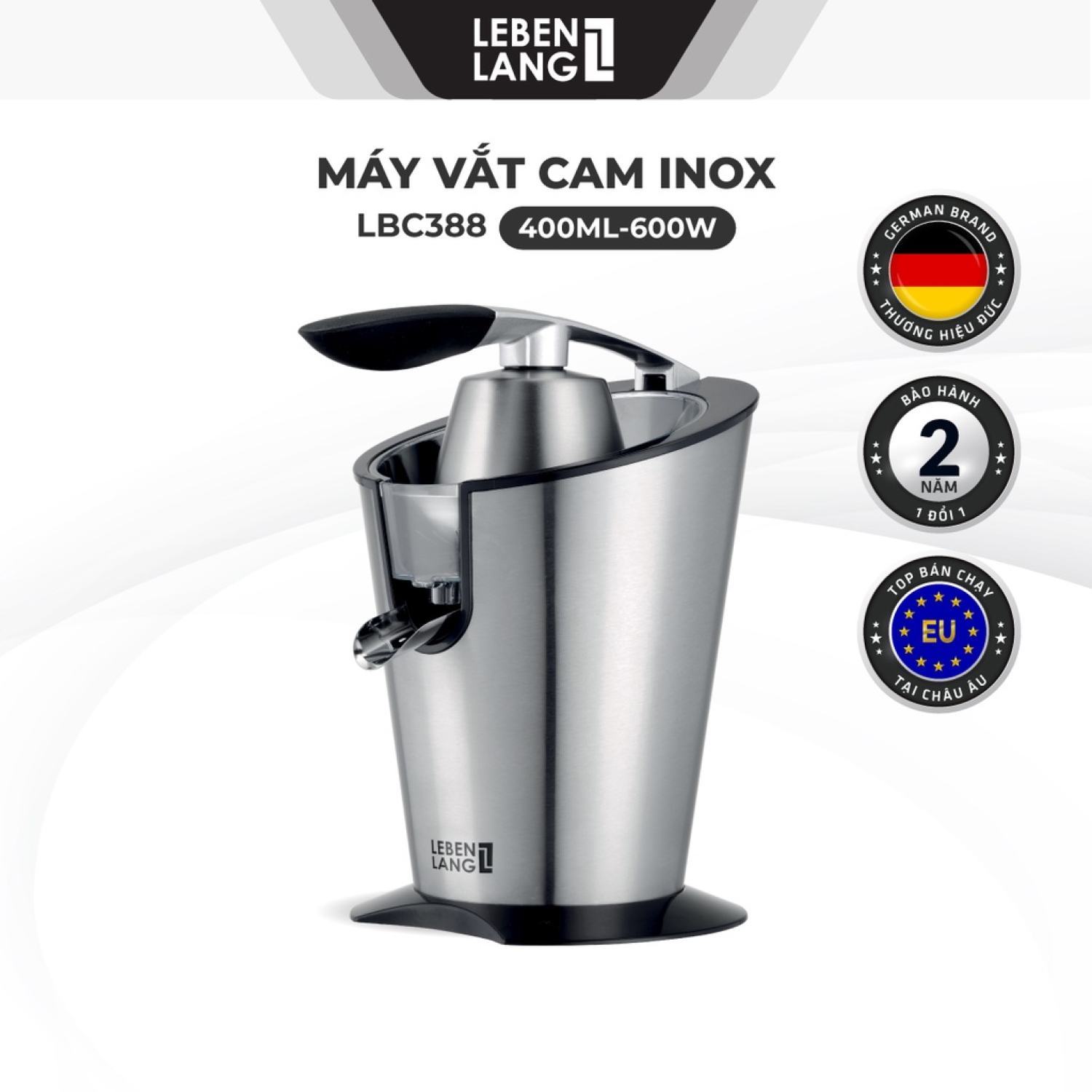 Máy ép - cam máy vắt cam, máy vắt cam thông minh, máy ép cam chuyên nghiệp lebenlang lbc388 bằng inox cao cấp, dung tích 400ml, công suất 600w - vắt cam kiệt nước, nhanh chóng, tiện lợi với vòi rót có thể đóng mở, sử dụng đơn giản.