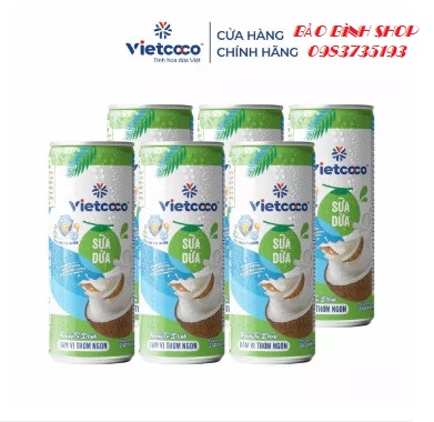 Combo 6 lon sữa dừa vietcoco 240ml