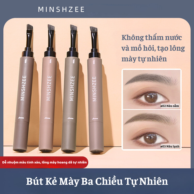  Bút Kem Kẻ Lông Mày Mi Mắt Bọng Mắt Cao Cấp Kẻ Mi Mắt Siêu Nét 3 Chiều Tự Nhiên MINSHZEE Tạo Chân Mày Tự Nhiên Chống Thấm Nước Chống Mồ Hôi Không Lem 