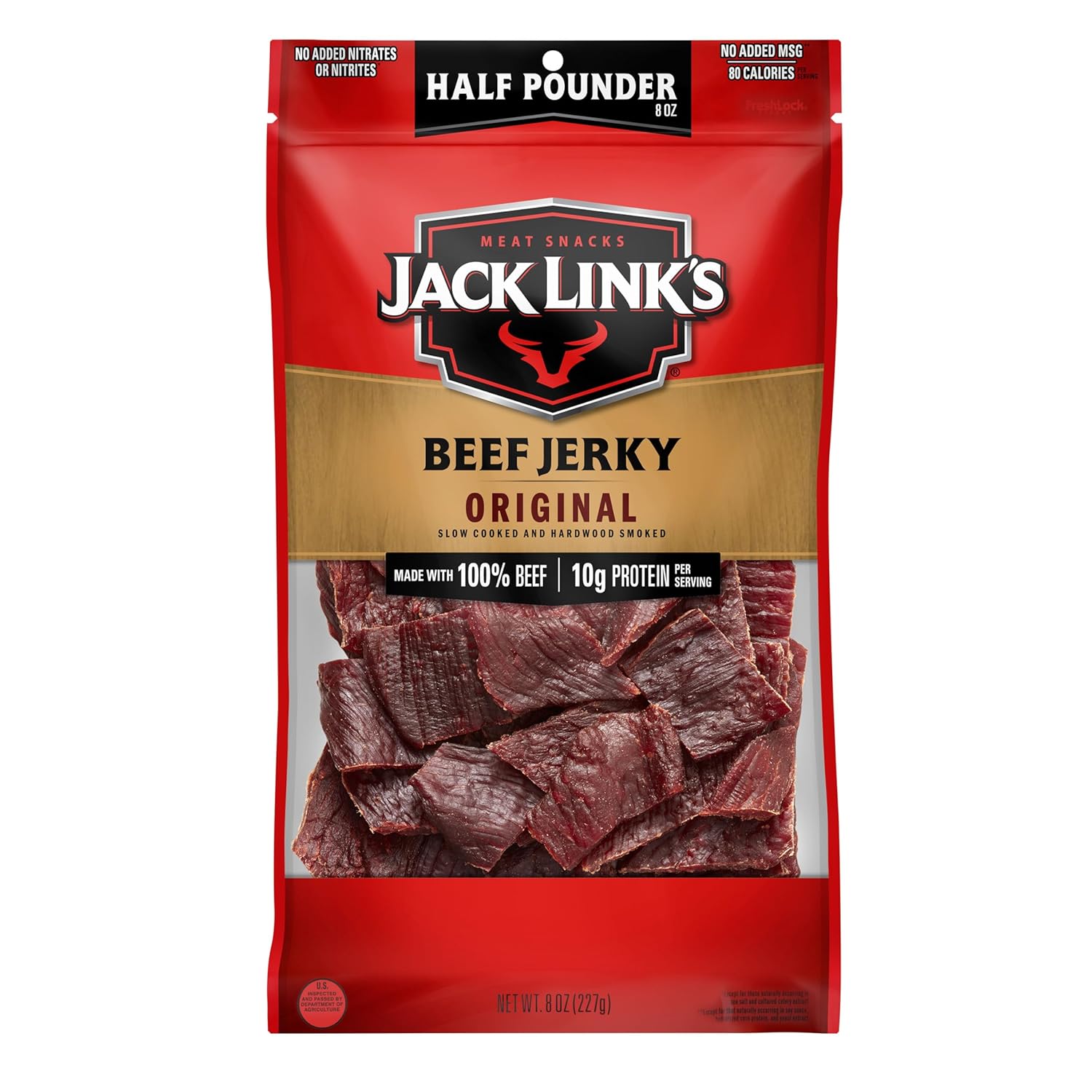 Thịt bò khô vị nguyên bản làm từ 100% thịt bò thật Jack Link's Beef Jerky Half Pounder - Original - Made with 100% Real
